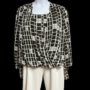 ALFANI Olive Green and White High Low top size 16W